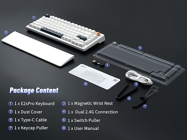 Hexgears E2sPro Mechanical Gaming Keyboard with Wrist Rest