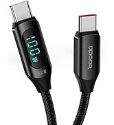 6.6FT USB C to USB C Cable Fast Charge 5A PD 100W USB C Cable with LED Display, Type C to Type C ...