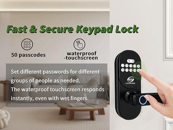 outdoor key pad door lock with handle