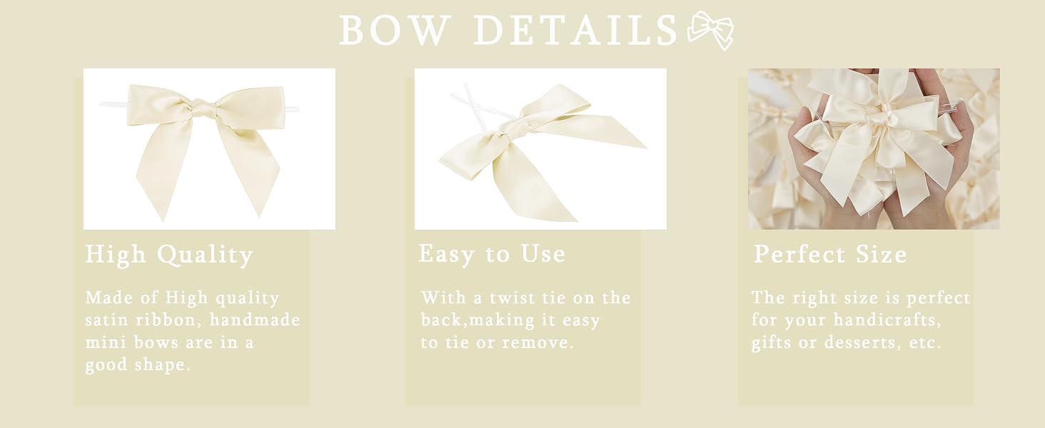 ivory satin bows