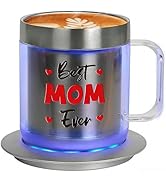 Zhenglu Mom Birthday Gifts, 12oz Self Heating Coffee Mug Featuring BEST MOM EVER, USB Electric Te...