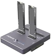 AOKO M.2 NVMe SSD Cloner, Dual-Bay 4-in-1 Hard Drive Docking Station,Hard Drive Reader/Cloner for...