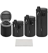 ARVOK Camera Lens Case, Water Resistant Protective Pouch for DSLR Camera, 4 Size Thick Bag for Ni...