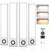 YLXS 44-LED Motion Sensor Under Cabinet Light, Remote Control 3 Color Temperature Dimmable Rechar...