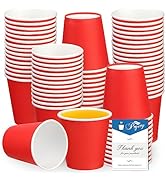 Prgery 100 Pack 3oz Red Paper Cups,Mouthwash Cups, Disposable Bathroom Cups,Small Paper Cups 3oz ...
