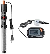 HiTauing Aquarium Heater 25W/50W/100W/200W/300W, Adjustable Knob Fish Tank Heater with Digital Th...