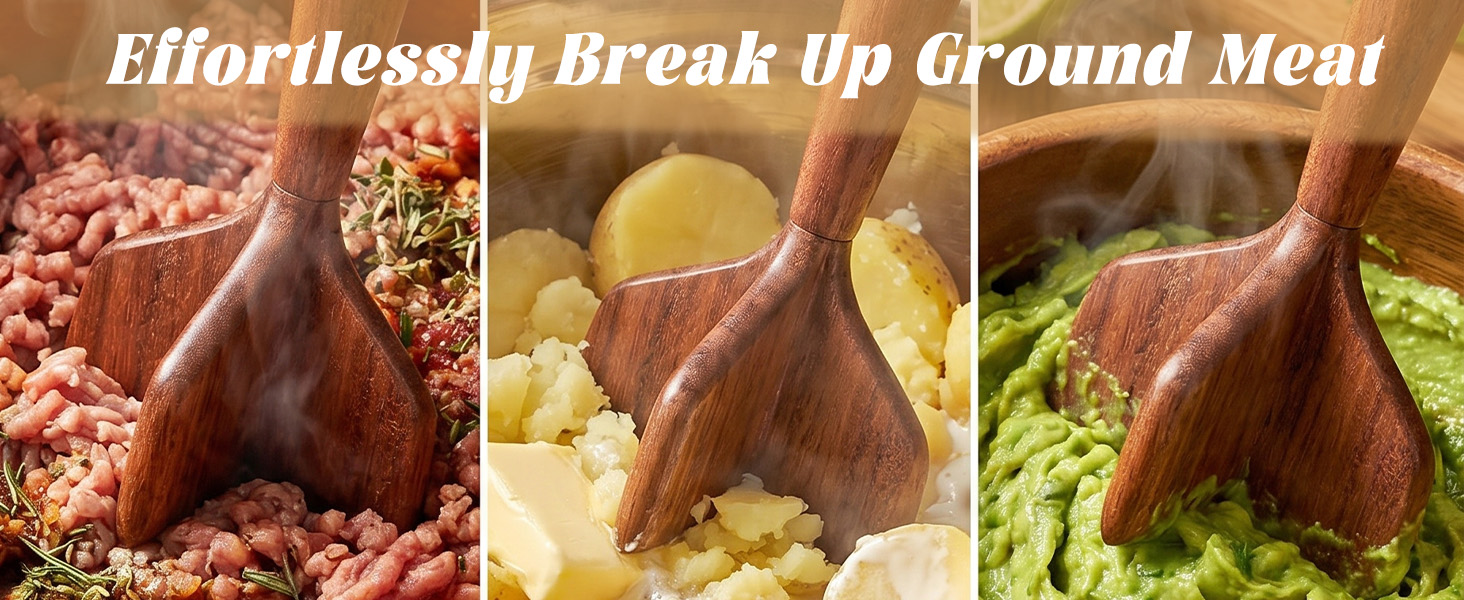 Wooden Ground Beef Masher