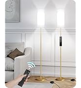 GOEBLESON Set of 2 Dimmable Floor Lamps for Living Room with 2 Remotes and Foot Switch, 64.4”Mode...