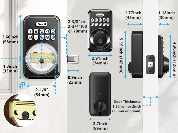 Keyless Entry Door Lock with handle