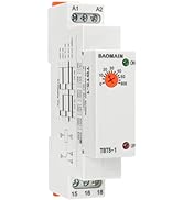 Baomain Single-Function Time Relay, 5A AC/DC24V-240V, ON-Delay 1NO 1NC 1 SPDT, DIN Rail Mounting ...