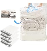 FYY Vacuum Storage Bags, 4 Pack Jumbo Space Saver Bags Double-Zip Vacuum Sealer Bags Compression ...