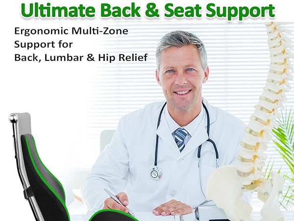 Full back support seat cushion