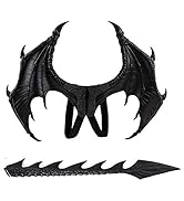 MANO Halloween Dragon Costume Cosplay Carnival Wings Tail Accessory for Kids(Purple)