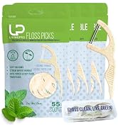 Natural Dental Floss Picks (220 Count) - Compotable Tooth Flossers Strong Mint Flavored-Double Th...