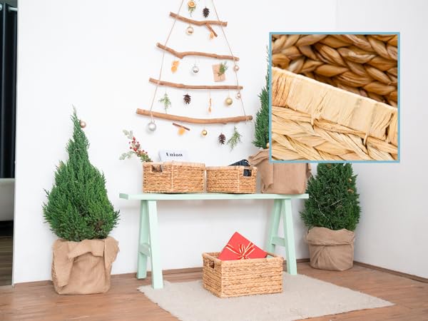 handmade wicker storage baskets with sturdy steel frame