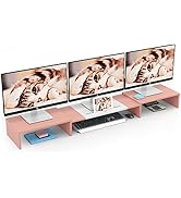 WESTREE Triple Dual Monitor Stand Riser, 56" Extra Long Monitor Stand for 1~2~3 Monitors, Monitor...