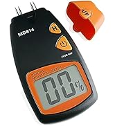 AMTAST Digital MD814 Wood Moisture Meter Tester, 4 Pins Wood Trees Bamboos Moisture Detector with...