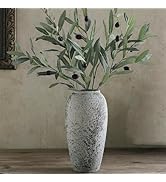 Rustic Large Ceramic Vase, Vintage Floor Tall Flower Vase Distressed Farmhouse Decor for Living R...