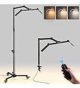 YOUKOYI Lash Light for Eyelash Tech, LED Half Moon Light with Wheels, Automatic Dimming, 2 in 1 E...