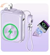 SEANCHEER P05 Portable Charger, Magnetic Power Bank, Small PowerBank, Battery Pack10000mAh Travel...