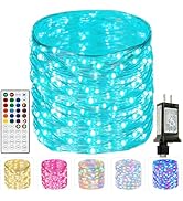 66Ft 200 LED RGB Color Changing Easter Fairy Lights Plug in, Waterproof Pastel String Lights with...