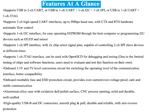 USB TO UART/I2C/SPI/JTAG