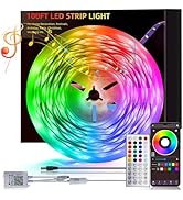 HBOWMDJIA 50ft Led Lights for Bedroom, Led Strip Lights Music Sync Corlor Changing, Led Light Str...