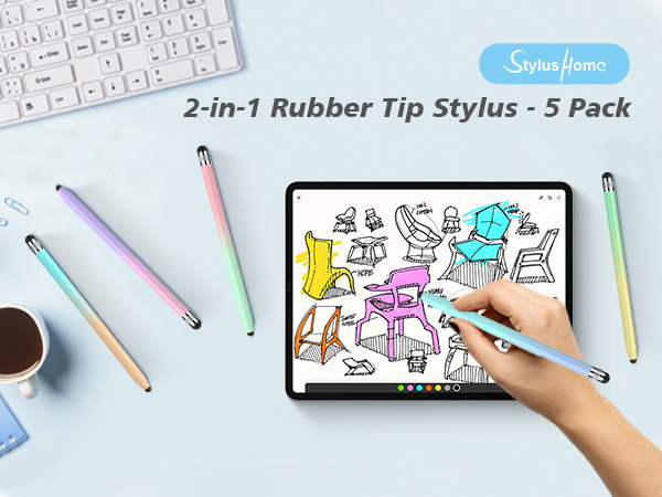 2-in-1 rubber tip stylus