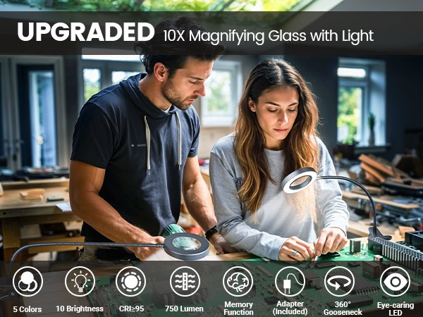 lighted magnifying glass with light reading light reading lamp magnifying glasses with light