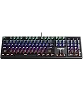 wegear Mechanical Gaming Keyboard with Blue Switch, 104-Key Full Size RGB Backlit Wired Keyboard(...