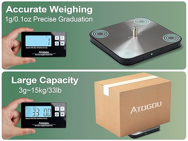 33lb Wireless Kitchen Scale with Remote Display