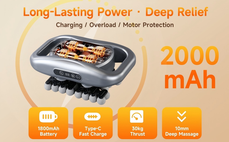 48-Head Massage Gun Set, Deep Tissue Percussion Massager with 9 Modes &amp;amp; 9 Intensity Levels