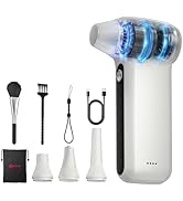 Electric Air Duster 200000RPM Brushless Motor, Cordless Compressed Air Blower with 4 Nozzles &amp; 2 ...