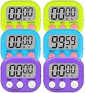 ZILLEEN 6 Pack Kitchen Timers for Cooking Digital Classroom Timers for Kids Teachers, Blue Green ...