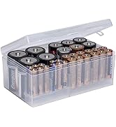 Dial Industries B331FN Battery Organizer Case 12 AAA, 12 AA, 6 C, 4 D Clear