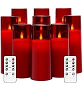 kakoya Flickering Flameless Candles Battery Operated with Remote and 2/4/6/8 H Timer Plexiglass L...