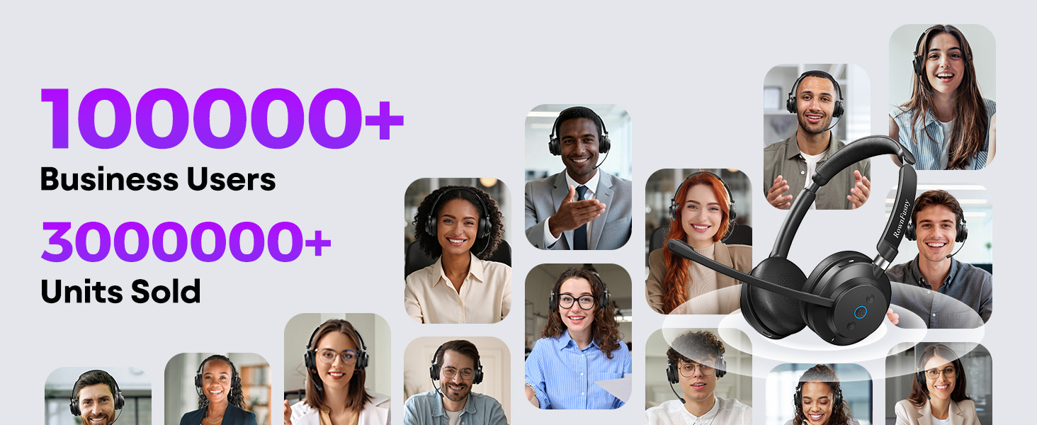 wireless headset with mic for work