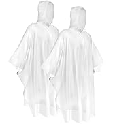 TORASO Rain Poncho with Hood for Adults, Disposable Rain Poncho Adult Emergency Raincoats Disposable