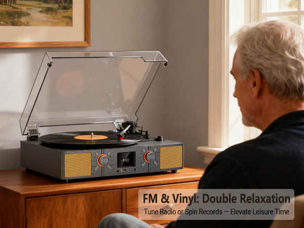 record player with FM radio