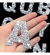 Gleihow 35 Pcs Rhinestone Iron on Letter Patches Bling Rhinestone Letters Glitter Rhinestone Alph...