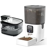 6L Automatic Cat Feeder with Camera 2.4G WiFi Pet Feeder+ Wirelkess Cat Water Fountain 5000mah Ba...