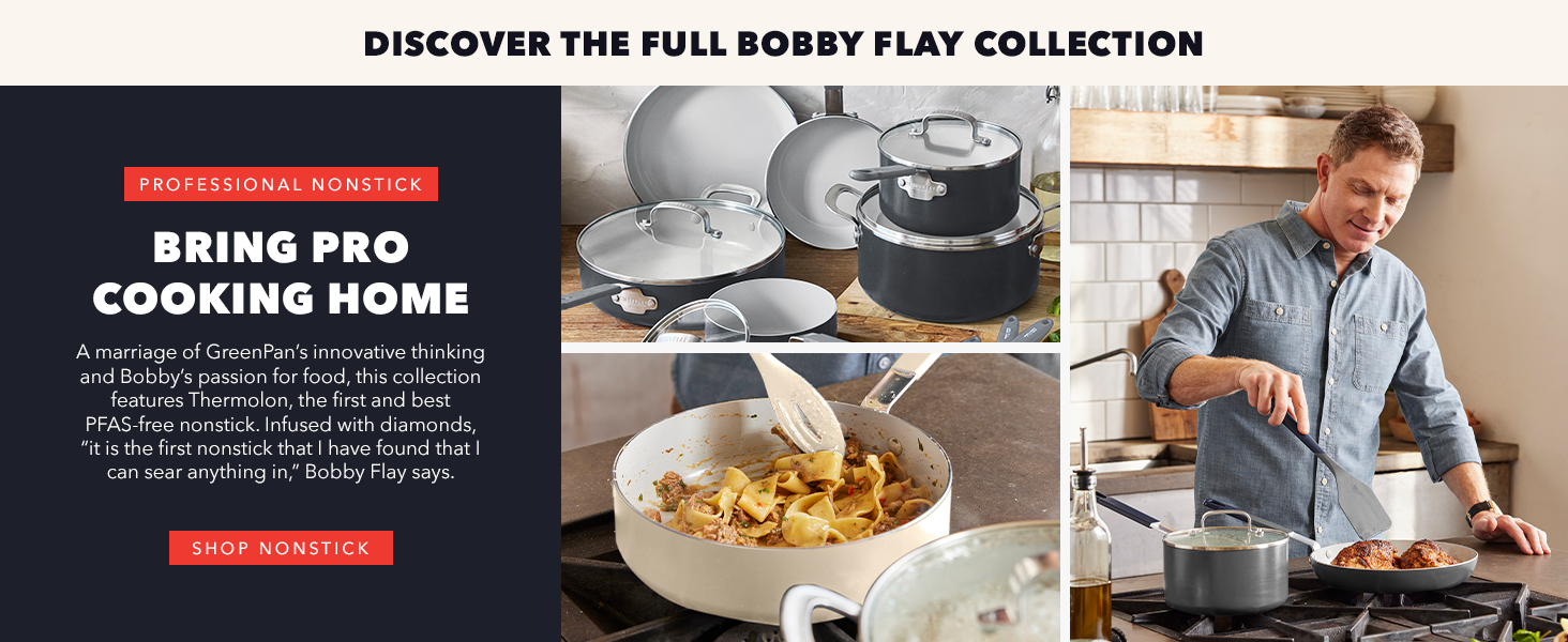 GreenPan, Ceramic Nonstick, PFAS-Free, Non-Toxic, Cookware, Frypans, Bobby Flay