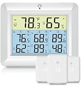 Urageuxy Weather Station Wireless Indoor Outdoor Thermometer with 3 Sensors, Remote Temperature M...