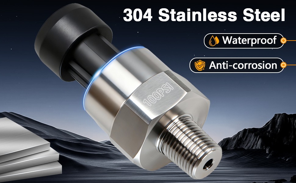100 PSI Pressure Transducer Sensor with Connector Harness