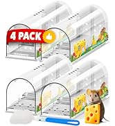 Motel Mouse Humane Mouse Traps No Kill Live Catch and Release 4 Pack - Reusable, Easy to Use &amp; Cl...