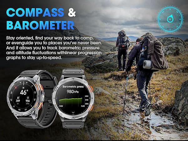 Compass Smart Watch for men