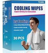 30 Count Disposable Cooling Wipes, Individually Wrapped No-Rinse Cooling Body Cold Wipes, (25.59'...