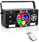 Telbum DJ Lights, 80W 6IN1 LED Disco Party Lights DMX &amp; Remote Control, RGBW Bee-Eye Effect - Mul...