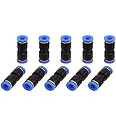 SNS Push to Connect Straight 1/4" Tube OD Plastic Union Pipe Tube Fitting Straight Pneumatic Conn...