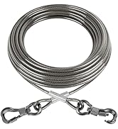 XiaZ Dog Tie Out Cable, 20ft Heavy Duty Dog Chains for Outside with Lockable Hook, Pet Runner Cab...